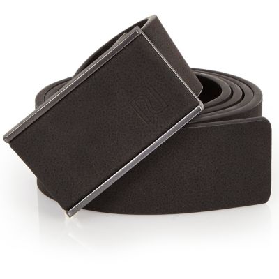 Black branded rubberised belt